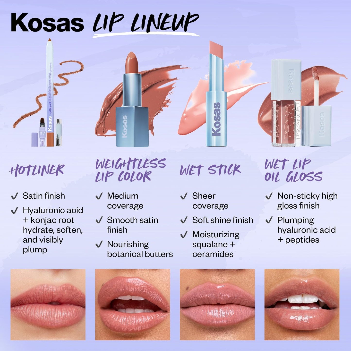 Kosas Wet Lip Oil Gloss| Juicy, Plumping Treatment, (Revealed) - Maple Wellness Supplements