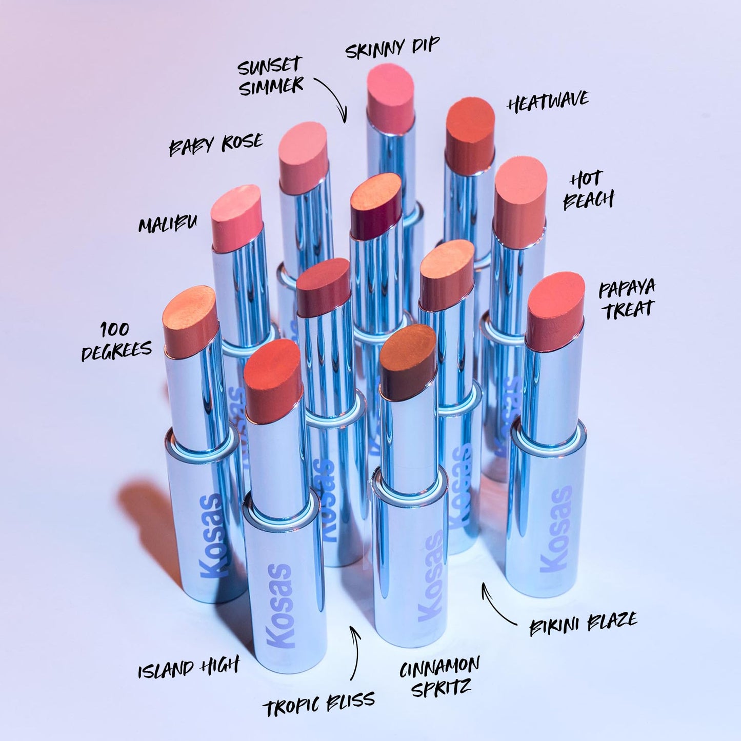 Kosas Wet Stick Moisturizing Shiny Sheer Lipstick with Ceramides, Hyaluronic acid, Peptides and Mango Butter - Soothes, Softens, and Moisturizes Lips – Malibu - Maple Wellness Supplements