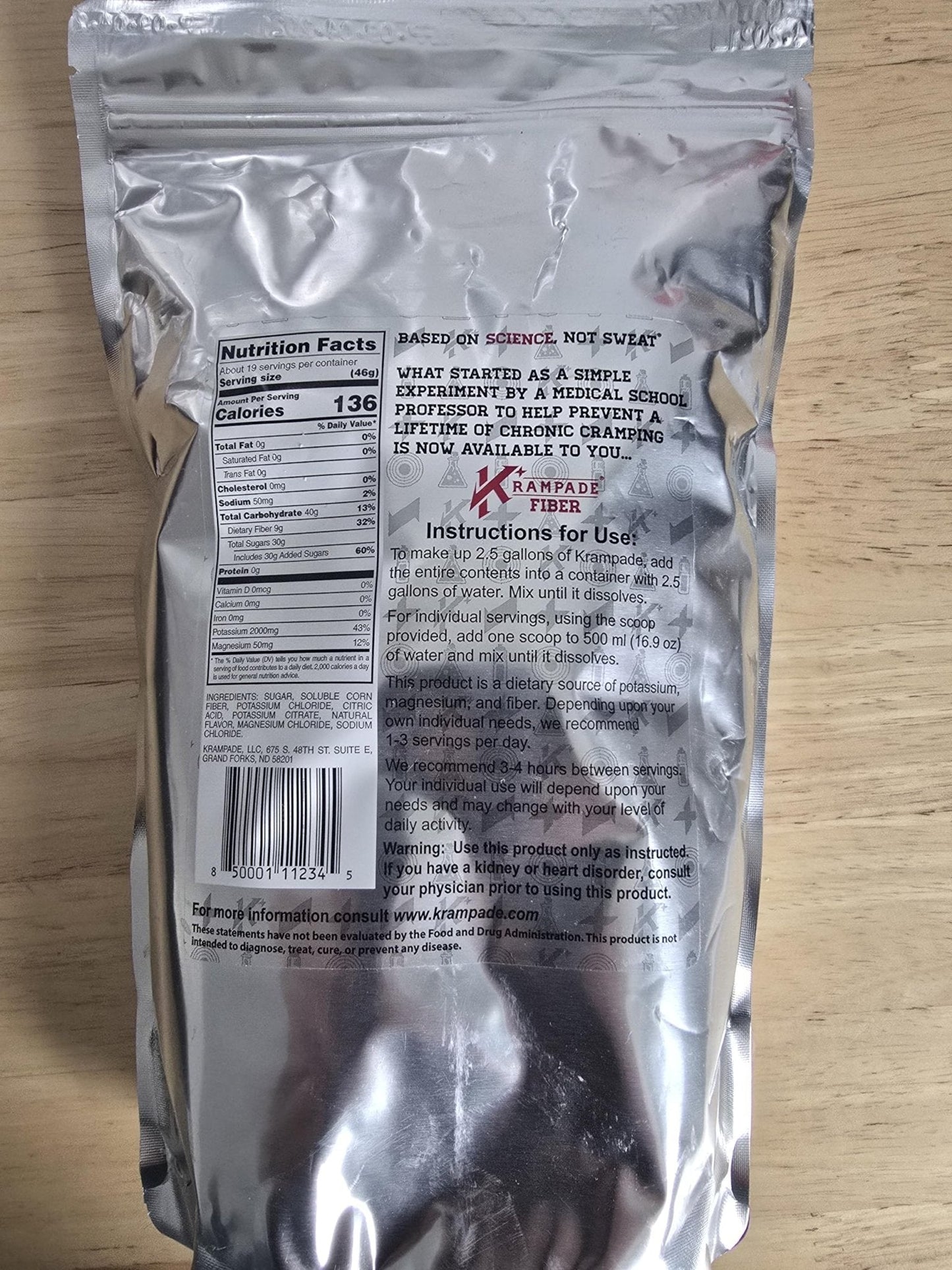 Krampade Original Lemon Lime 4K, 4000 mg Potassium Instant Cramp Relief Electrolyte Drink Powder | Designed for Athletes and Crampers | 19-Serving Resealable Pouch - Maple Wellness Supplements