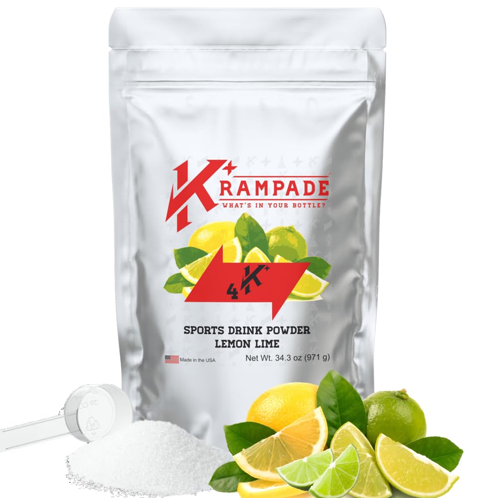 Krampade Original Lemon Lime 4K, 4000 mg Potassium Instant Cramp Relief Electrolyte Drink Powder | Designed for Athletes and Crampers | 19-Serving Resealable Pouch - Maple Wellness Supplements