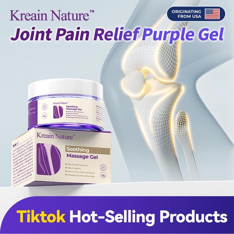 Kreain Nature 2 PCS Joint Gel Purple Soothing Massage Gel Soothes Knees, Lumbar, Neck, Back, Shoulders, Hands, and Feet, 1.76 oz - Maple Wellness Supplements