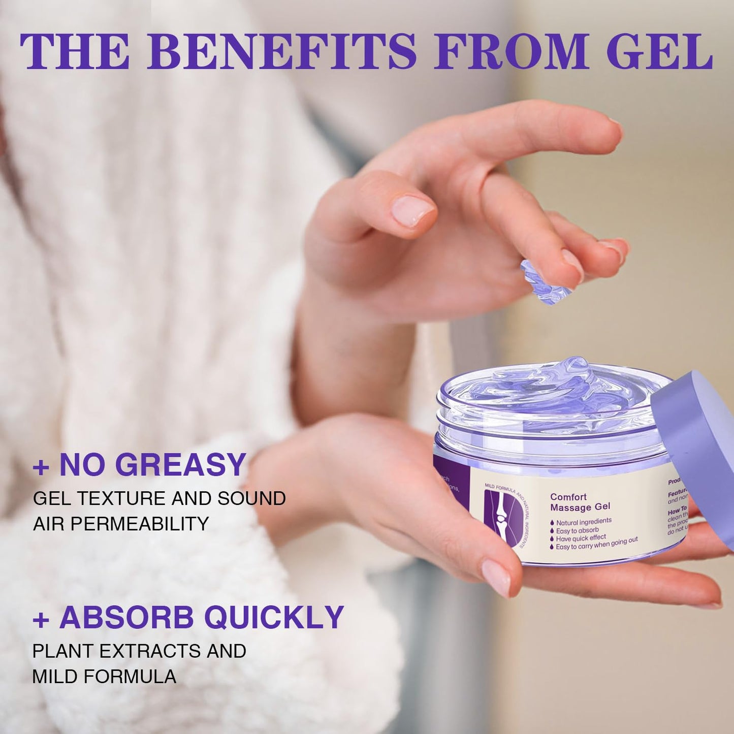 Kresin Joint Comfort Gel, Kresin Joint Comfort Purple Gel, for Neck, Back, Knees, Lumbar, and Feet, Absorb Quickly, 1PC, Purple - Maple Wellness Supplements