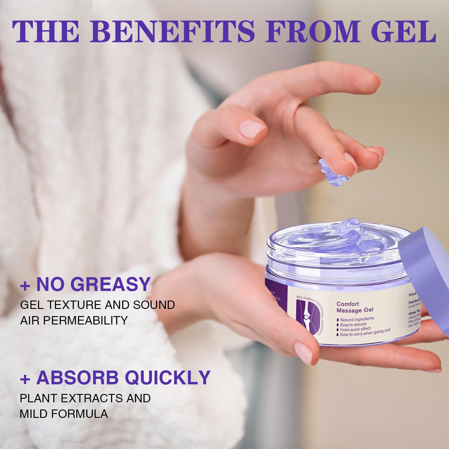 Kresin Joint Comfort Gel, Kresin Joint Comfort Purple Gel, for Neck, Back, Knees, Lumbar, and Feet, Absorb Quickly, 1PC, Purple - Maple Wellness Supplements