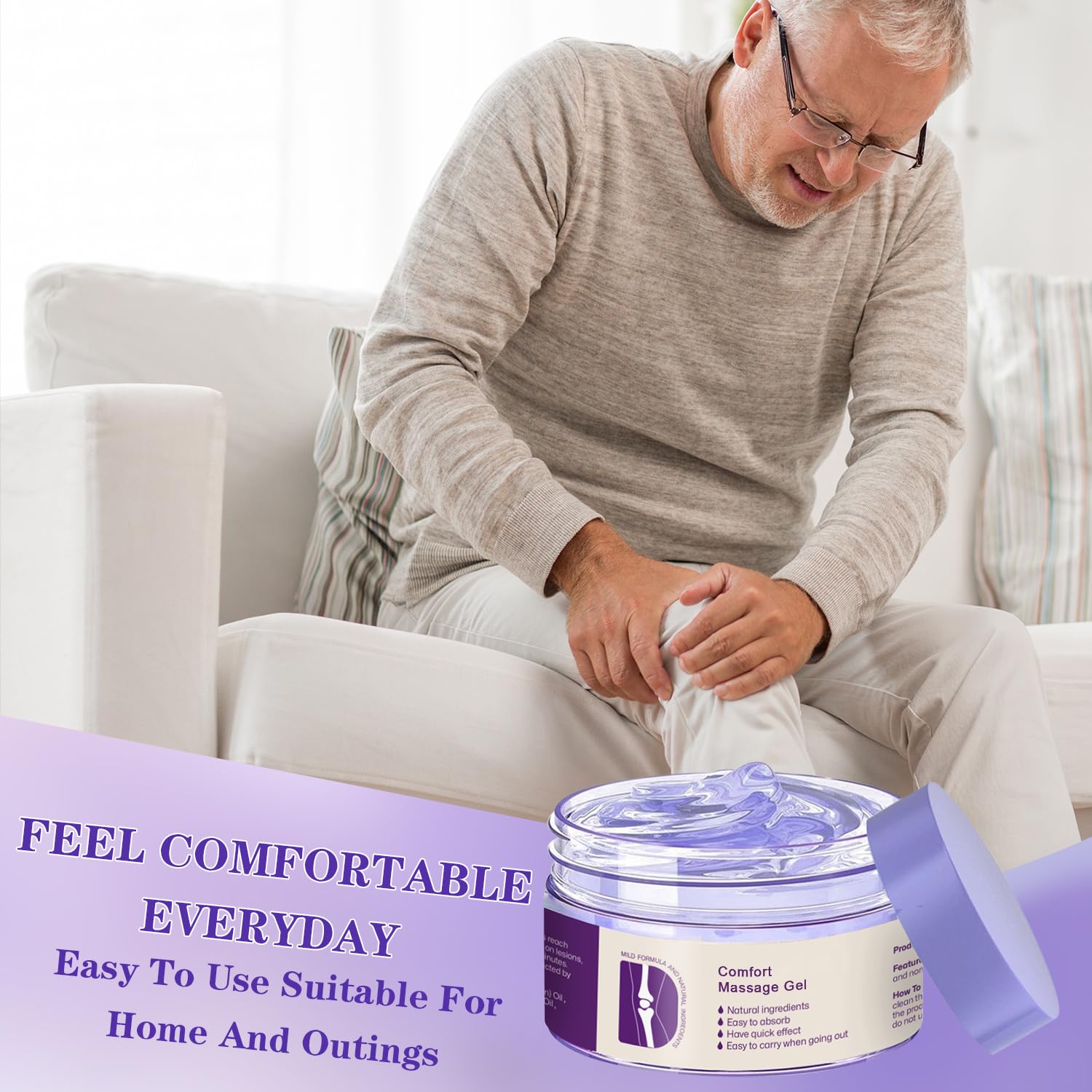 Kresin Joint Comfort Gel, Kresin Joint Comfort Purple Gel, for Neck, Back, Knees, Lumbar, and Feet, Absorb Quickly, 1PC, Purple - Maple Wellness Supplements