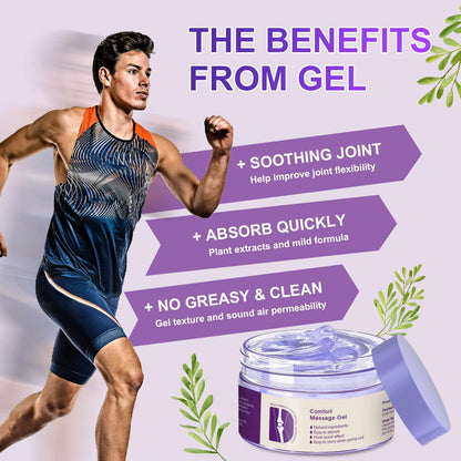 Kresin Joint Comfort Purple Gel, Kresin Joint Comfort Massage Gel, Soothes Discomfort for Neck, Back, Knees, Lumbar, and Feet, Absorb Quickly and Non-Greasy, 1.76 OZ, Violet - Maple Wellness Supplements