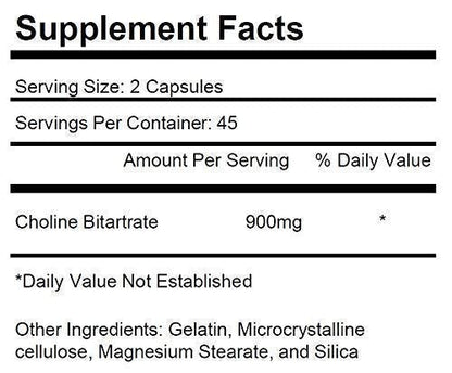 KRK SUPPLEMENTS Bundle Combo of 2 Bottles of Choline Bitartrate and 2 Bottles - Maple Wellness Supplements