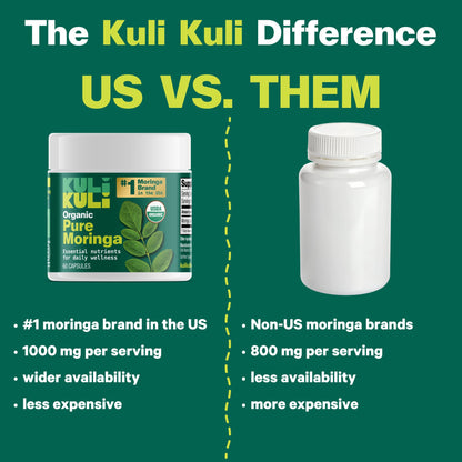KULI KULI Organic Pure Moringa Capsules, 60 CT - Maple Wellness Supplements