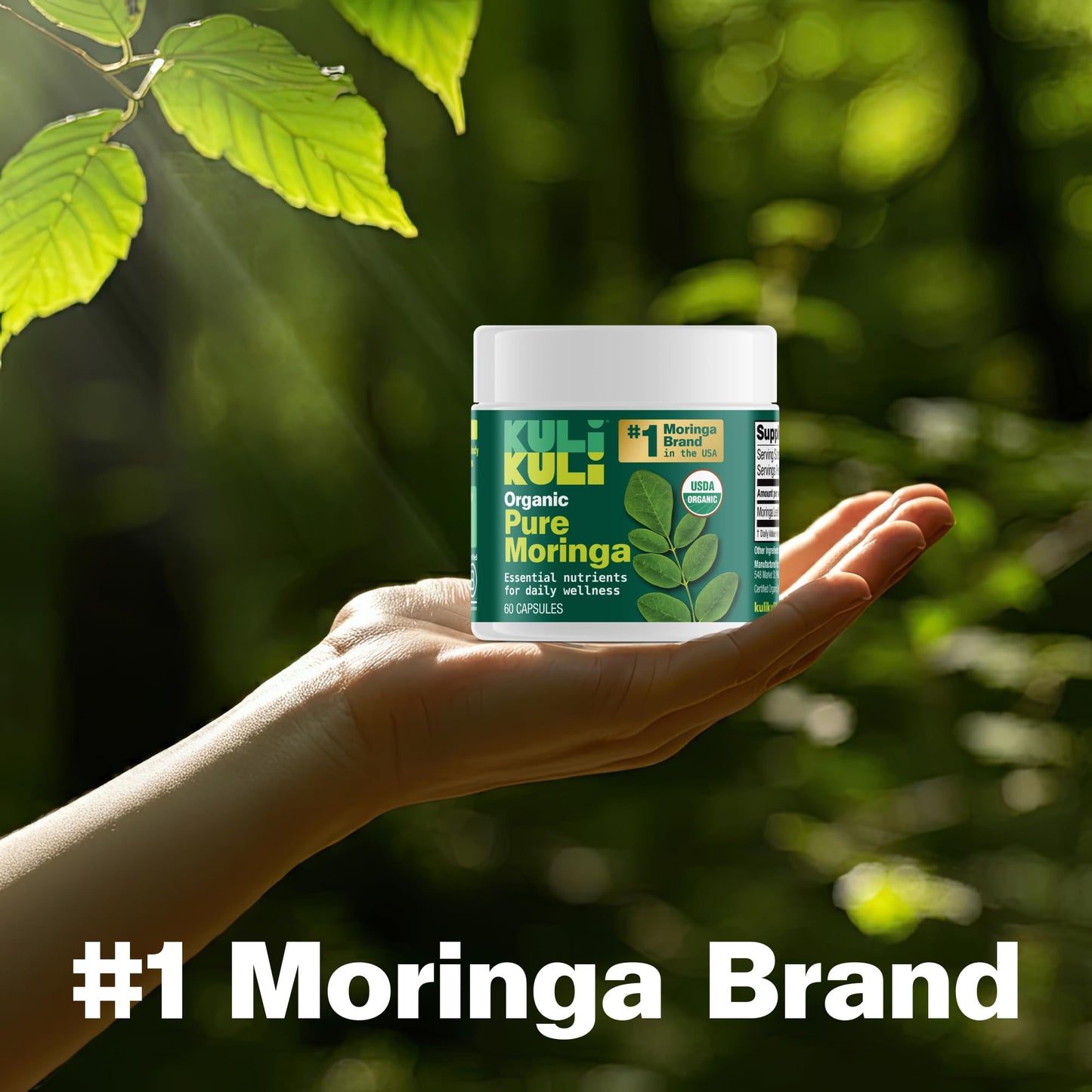 KULI KULI Organic Pure Moringa Capsules, 60 CT - Maple Wellness Supplements