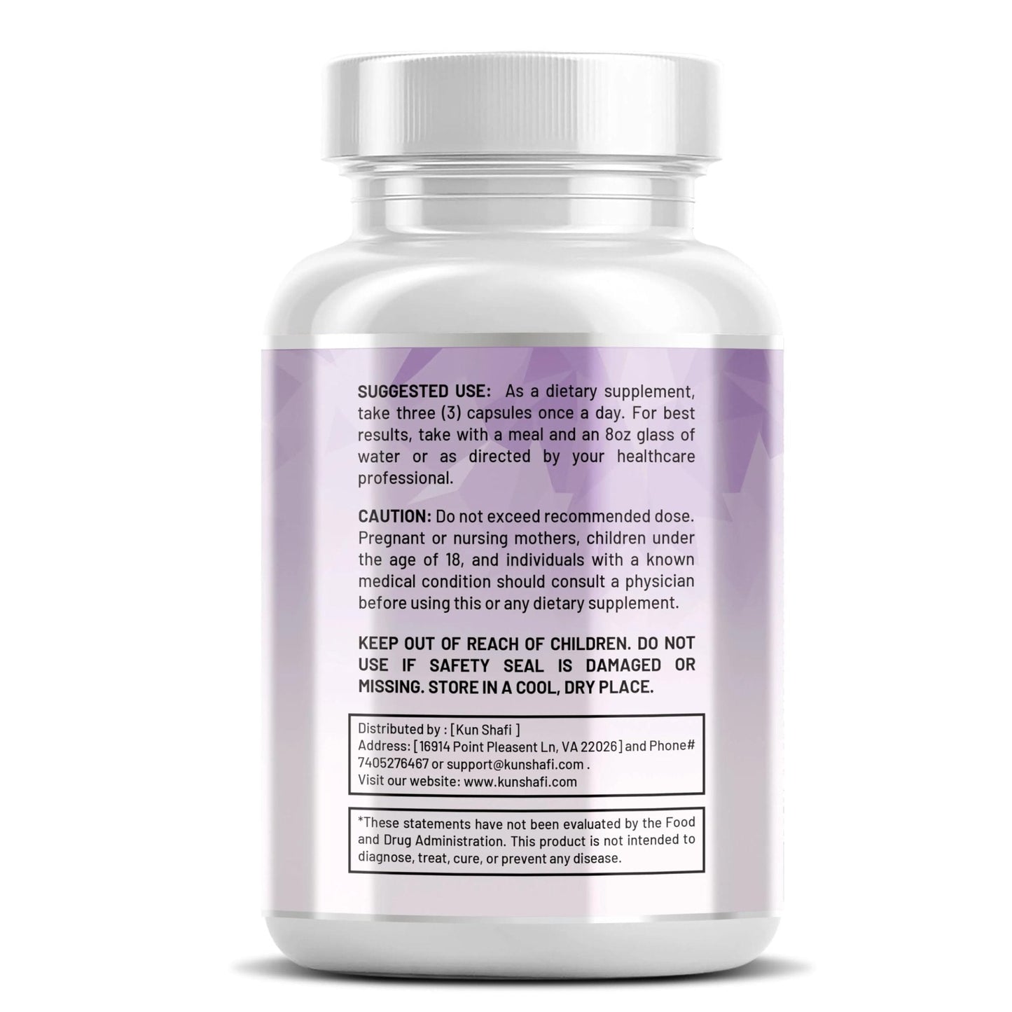 Kun Shafi Magnesium Complex with Magnesium Glycinate Malate, L-Threonate, Taurate, Orotate, Zinc,Aspartate, Copper Manganese & Vitamin D3 B6 Complex - 1Pack - Maple Wellness Supplements