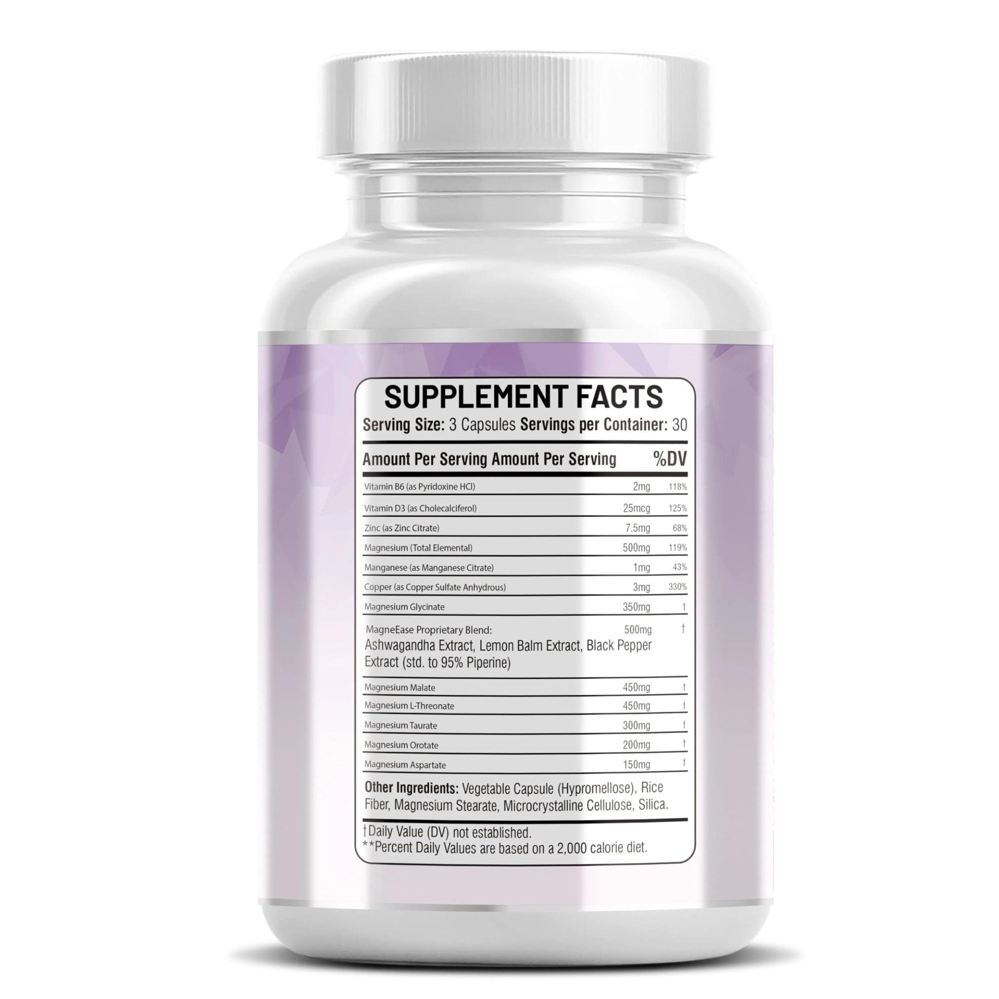Kun Shafi Magnesium Complex with Magnesium Glycinate Malate, L-Threonate, Taurate, Orotate, Zinc,Aspartate, Copper Manganese & Vitamin D3 B6 Complex - 1Pack - Maple Wellness Supplements