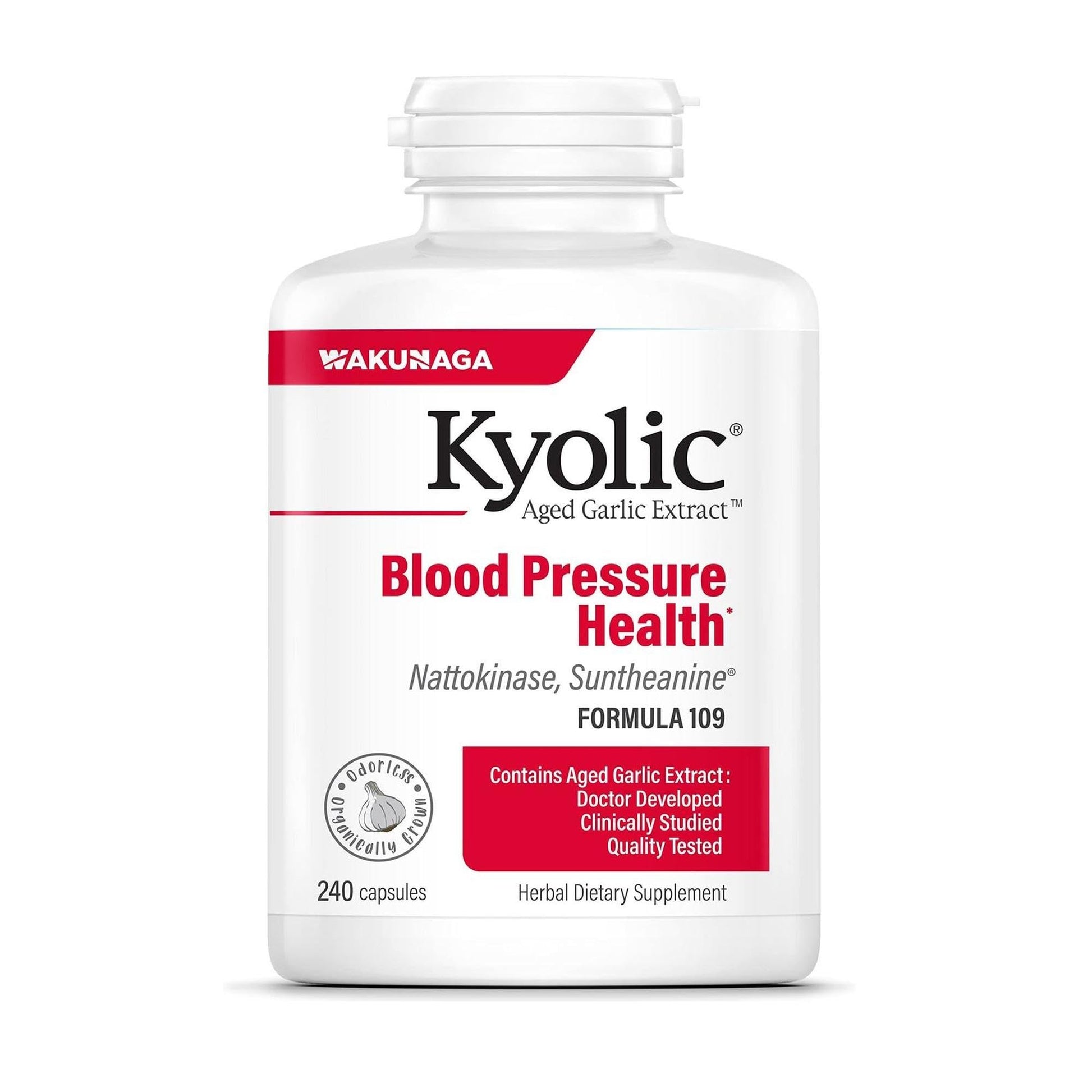 Kyolic Aged Garlic Extract Formula 109, Blood Pressure Health*, 240 Capsules - Maple Wellness Supplements