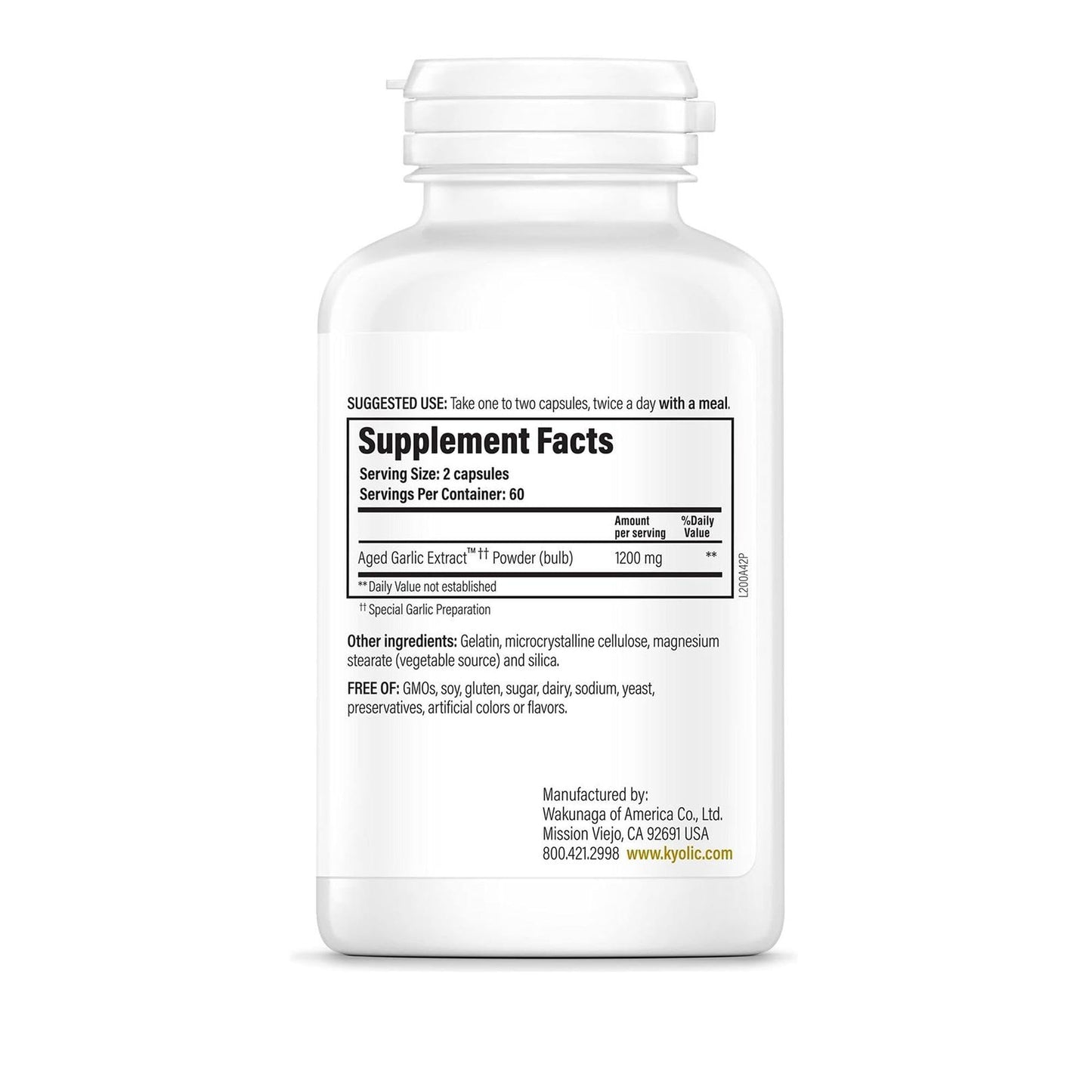 Kyolic Aged Garlic Extract Formula 200, Cardiovascular & Immune*, Reserve, 120 Capsules - Maple Wellness Supplements