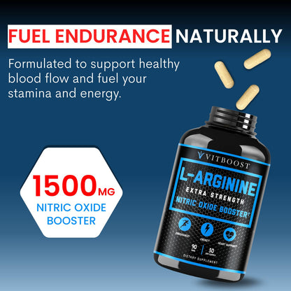 L Arginine Capsules with L-Citrulline 1500mg - Nitric Oxide Booster for Stamina, Muscle, Energy & Vascularity - L-Arginine and Essential Amino Supplement for Extra Strength - Maple Wellness Supplements