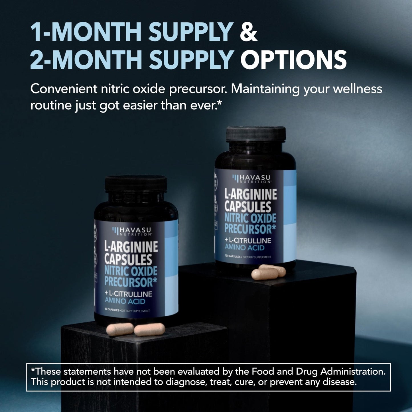 L-Arginine Capsules with L-Citrulline - Nitric Oxide Supplement - L Arginine and L Citrulline Blend - 60 Count - Vegan, Non-GMO Capsules for Performance - Maple Wellness Supplements