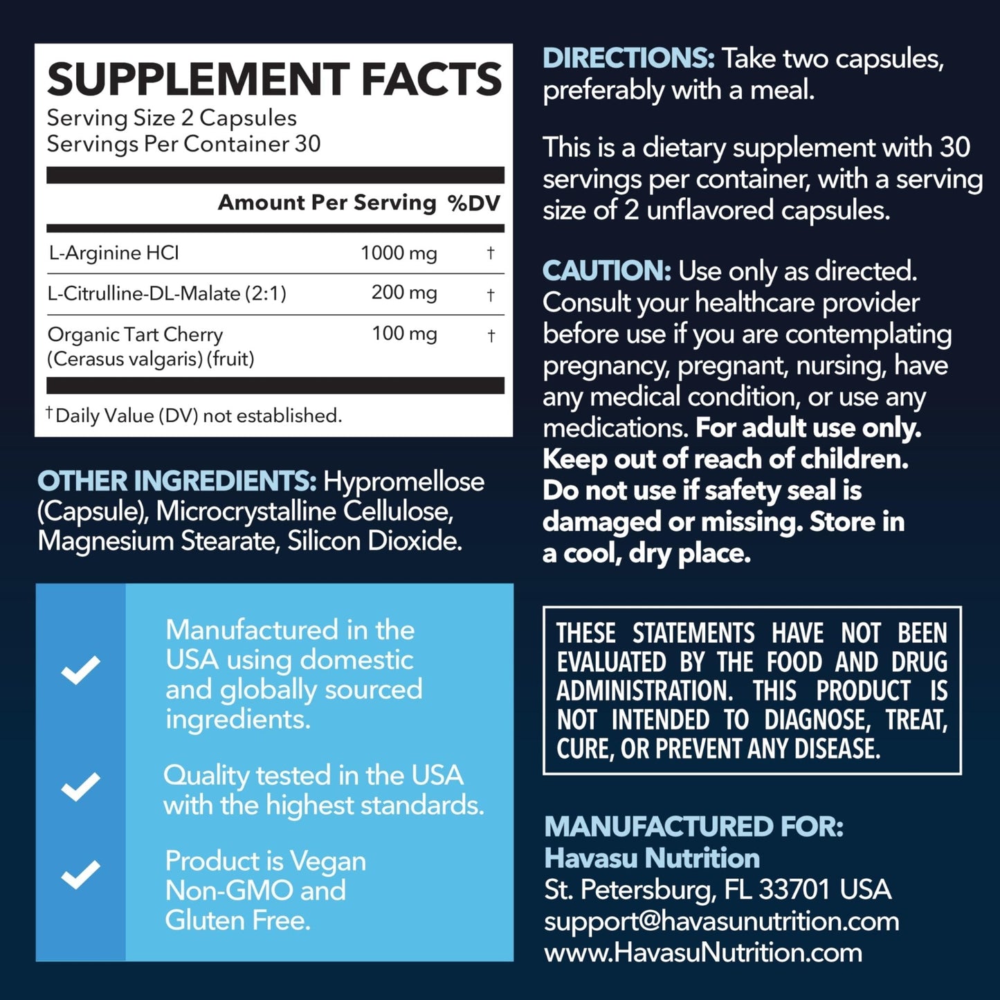 L-Arginine Capsules with L-Citrulline - Nitric Oxide Supplement - L Arginine and L Citrulline Blend - 60 Count - Vegan, Non-GMO Capsules for Performance - Maple Wellness Supplements