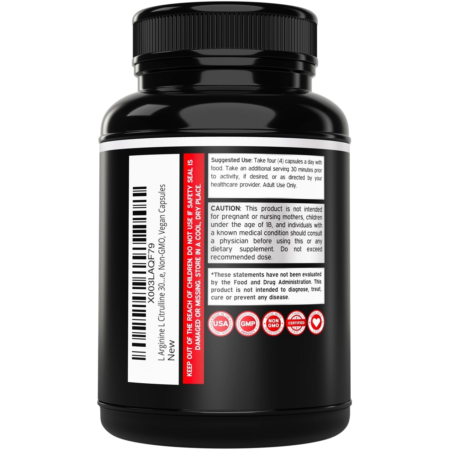 L Arginine L Citrulline Supplement 3000mg (240 Capsules) Nitric Oxide Pills for Men - Stamina, Endurance, Performance for Workouts - NO Supplements for Men - Maple Wellness Supplements