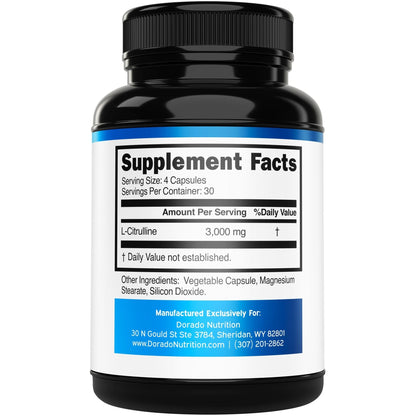 L Citrulline 3000mg Supplement (120 Capsules) Support L Arginine & Nitric Oxide Pills - L-Citrulline For Men & Women - Muscle Recovery & Pump Supplement - 3rd Party Tested - Maple Wellness Supplements