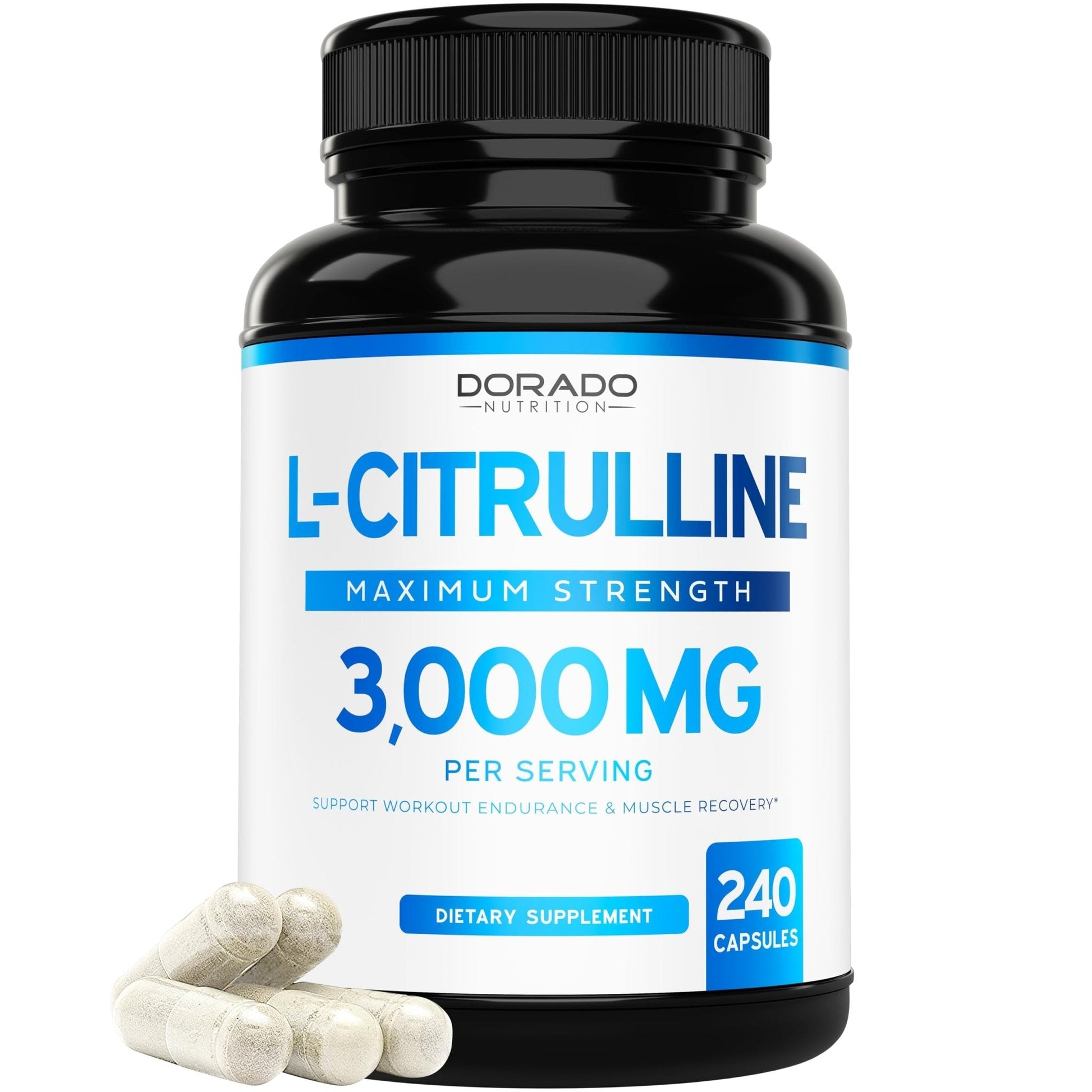 L Citrulline 3000mg Supplement (240 Capsules) Support L Arginine & Nitric Oxide Pills - L-Citrulline For Men & Women - Muscle Recovery & Pump Supplement - Maple Wellness Supplements