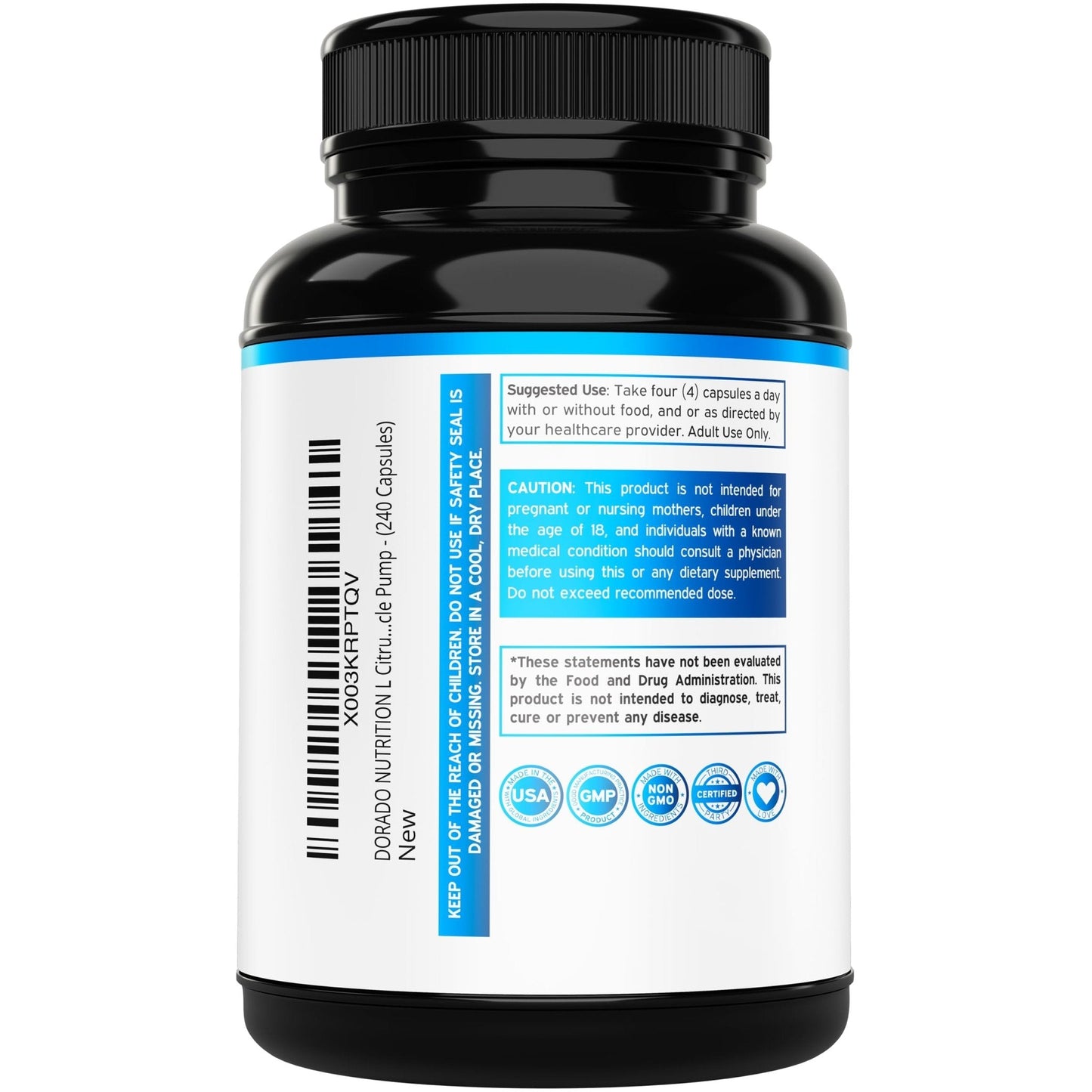 L Citrulline 3000mg Supplement (240 Capsules) Support L Arginine & Nitric Oxide Pills - L-Citrulline For Men & Women - Muscle Recovery & Pump Supplement - Maple Wellness Supplements