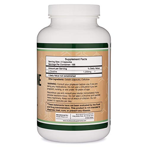 L Citrulline Capsules 1,200mg Per Serving, 210 Count (L-Citrulline Increases Levels - Maple Wellness Supplements