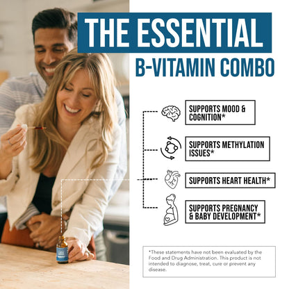 L Methyl Folate 15mg Plus Methyl B12 Cofactor – Organic Berry Flavor, High Potency Liquid Sublingual Active 5-MTHF Form - Supports Mood, Methylation - Maple Wellness Supplements