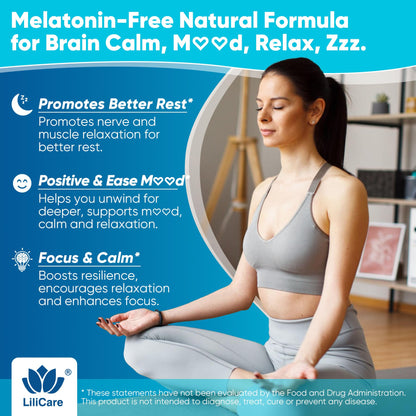 L Theanine Calm Gummies 500mg, Sugar-Free Liposomal L-Theanine Supplement, w/Safforn, Magnesium Glycinate, GABA, Ashwagandha, Algae Omega-3, Vitamin D3 B12 - Maple Wellness Supplements
