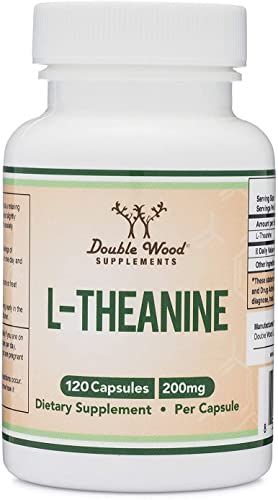 L-Theanine Supplement 200mg, 120 Capsules (Soy Free, Gluten Free, Non-GMO - Maple Wellness Supplements