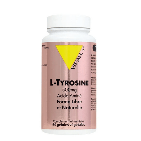 L-Tyrosine 500 mg 60 gélules VIT'ALL+ - Maple Wellness Supplements