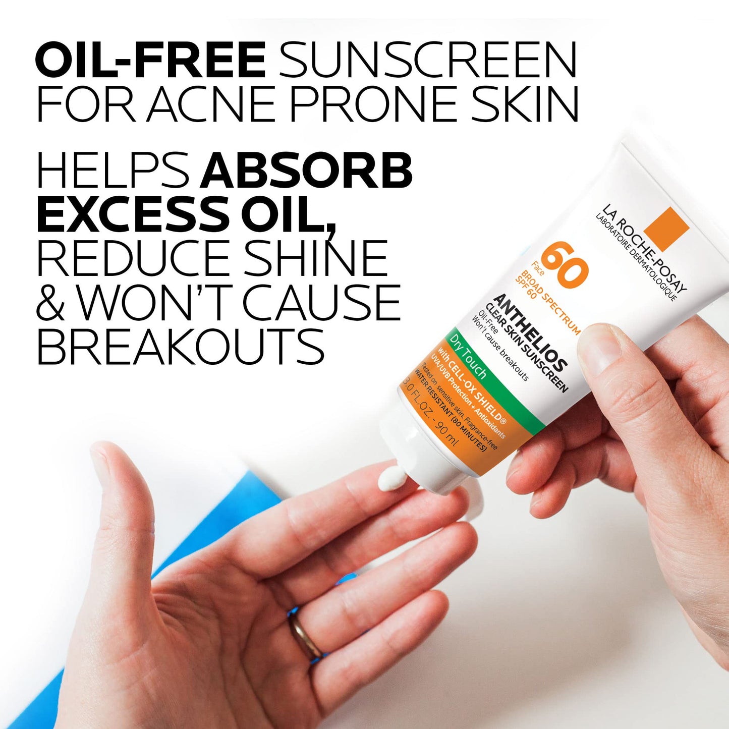 La Roche-Posay Anthelios Clear Skin Sunscreen Dry Touch SPF 60, Oil Free Sunscreen For Face, Oil Absorbing, Broad Spectrum SPF - Maple Wellness Supplements
