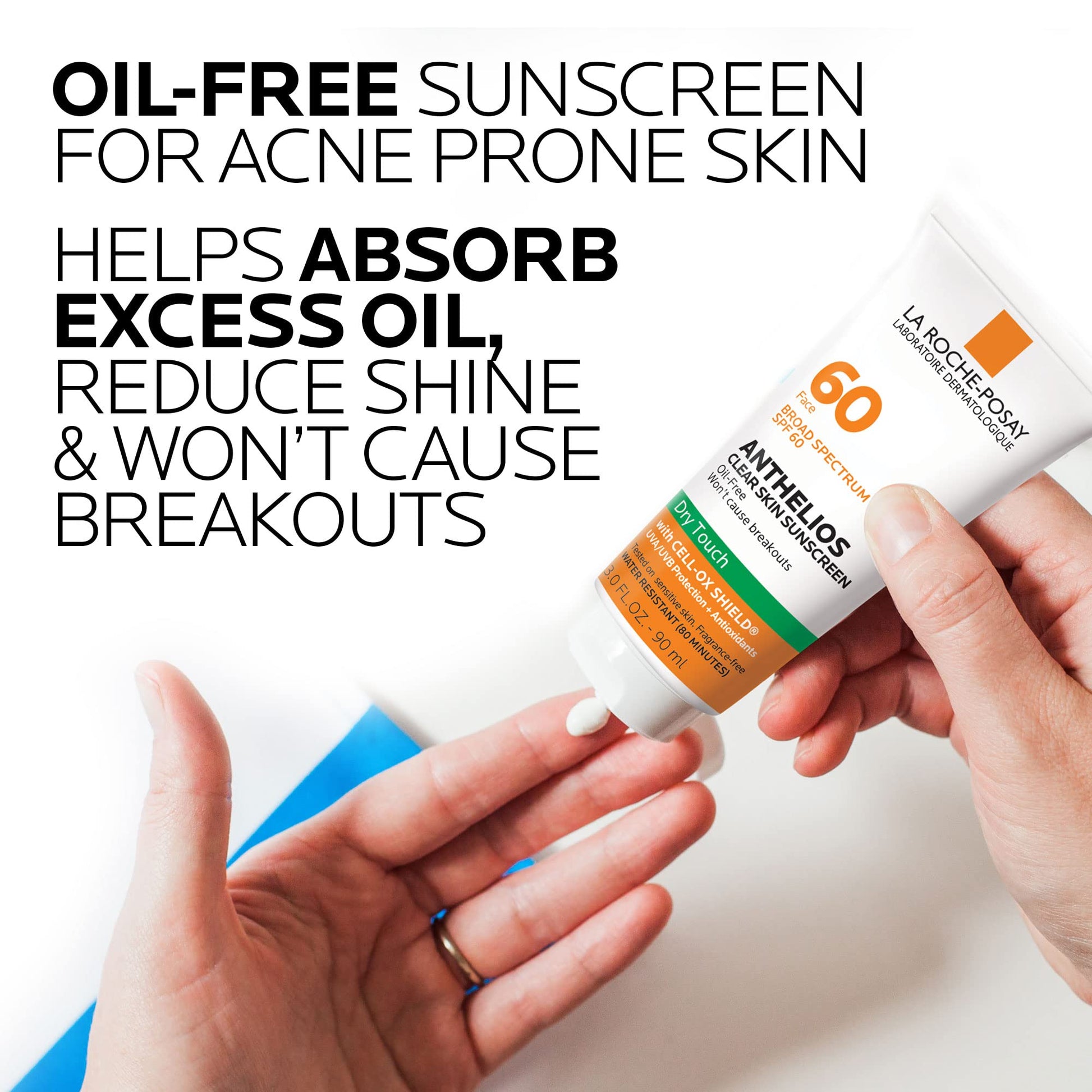 La Roche-Posay Anthelios Clear Skin Sunscreen Dry Touch SPF 60, Oil Free Sunscreen For Face, Oil Absorbing, Broad Spectrum SPF - Maple Wellness Supplements