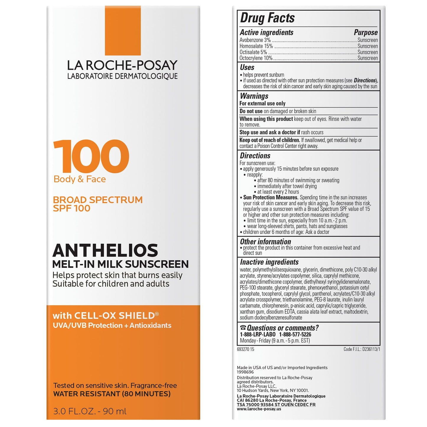 La Roche-Posay Anthelios Melt-In Milk Sunscreen SPF 100, Sunscreen For Body & Face - Maple Wellness Supplements