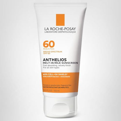 La Roche-Posay Anthelios Melt-In Milk Sunscreen SPF 60, Sunscreen For Body & Face, Broad Spectrum SPF + Antioxidants, Oil Free - Maple Wellness Supplements