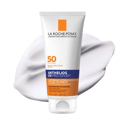 La Roche-Posay Anthelios UV Pro-Sport SPF 50 Sunscreen for Face & Body, Water & Sweat Resistant with Non-Drip Formula, Invisible Broad Spectrum Sunscreen Lotion - Maple Wellness Supplements