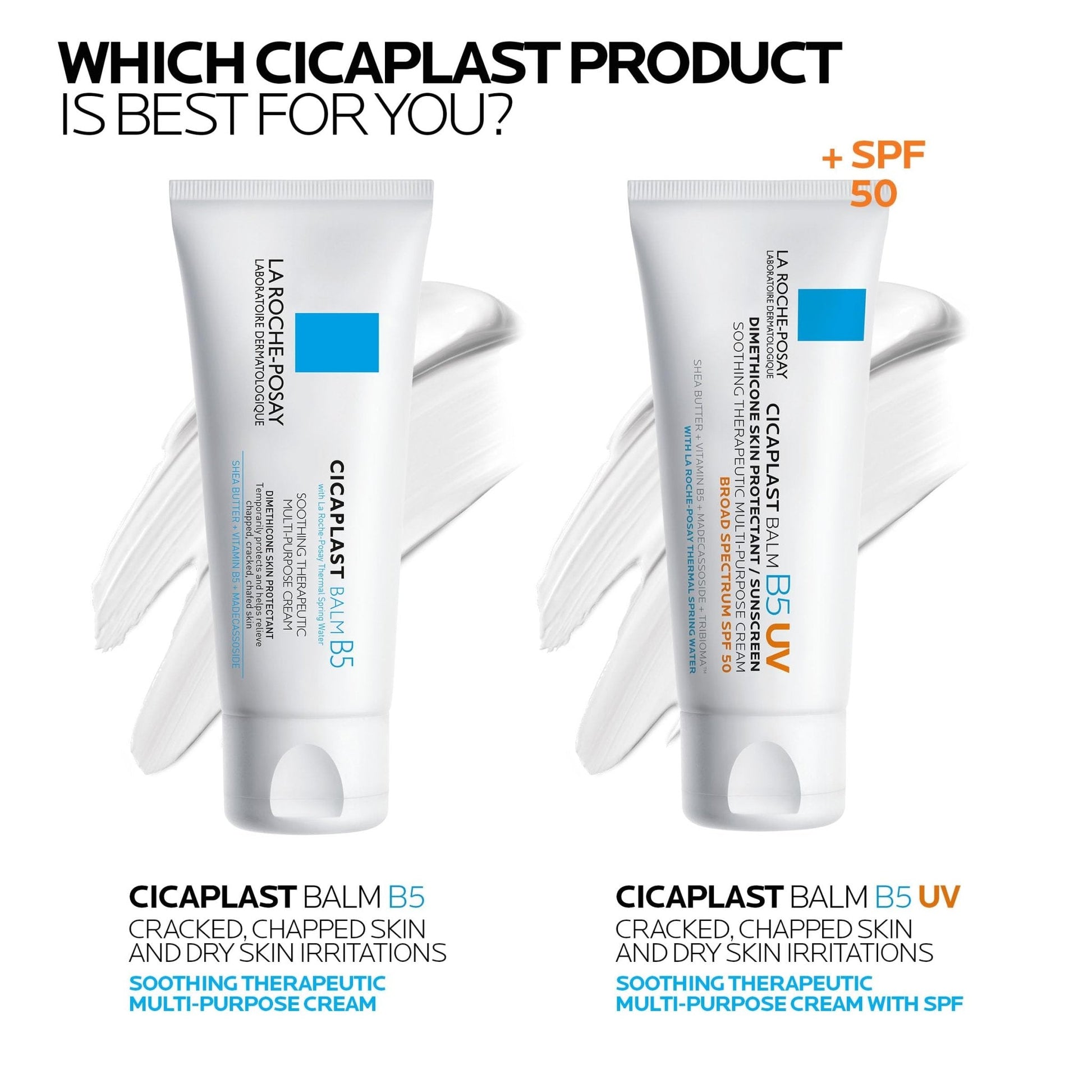 La Roche-Posay Cicaplast Balm B5 UV SPF 50, Vitamin B5 + Shea Butter + Tribioma + Madecassoside + Zinc Oxide Sunscreen - Maple Wellness Supplements