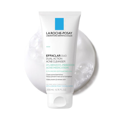 La Roche-Posay Effaclar Dual Acne Face Wash With 4% Benzoyl Peroxide & LHA Exfoliant - Maple Wellness Supplements