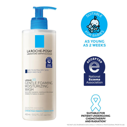 La Roche-Posay Lipikar AP+ Gentle Foaming Moisturizing Wash, Shea Butter + Niacinamide - Maple Wellness Supplements