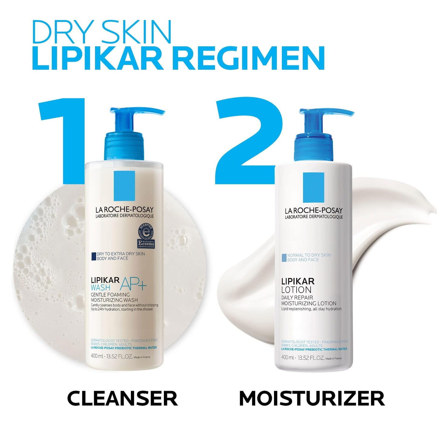 La Roche-Posay Lipikar Body Lotion Daily Repair Moisturizing Cream, Fragrance Free Body - Maple Wellness Supplements