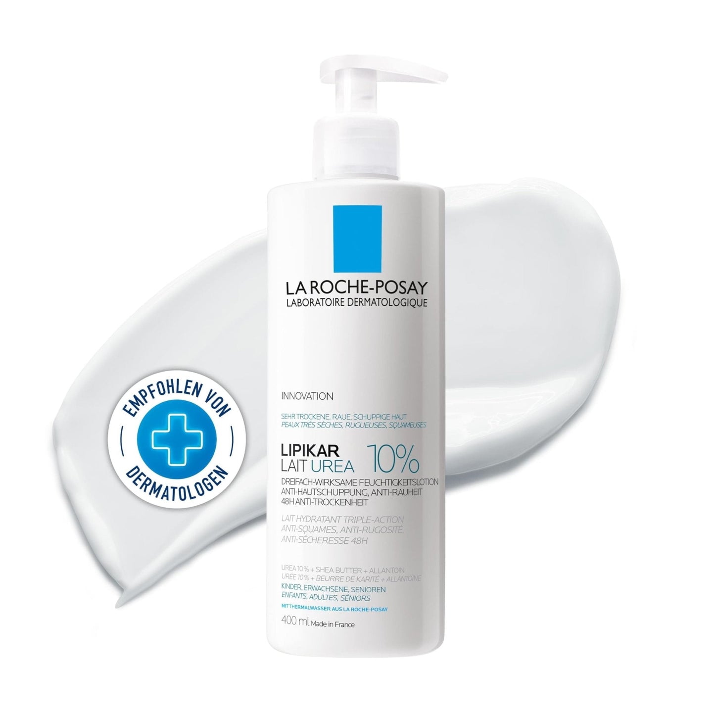 La Roche-Posay Lipikar Urea 10% Roughness Smoothing Lotion, Body Lotion For Dry Skin With 10% Urea + Shea Butter + Allantoin - Maple Wellness Supplements