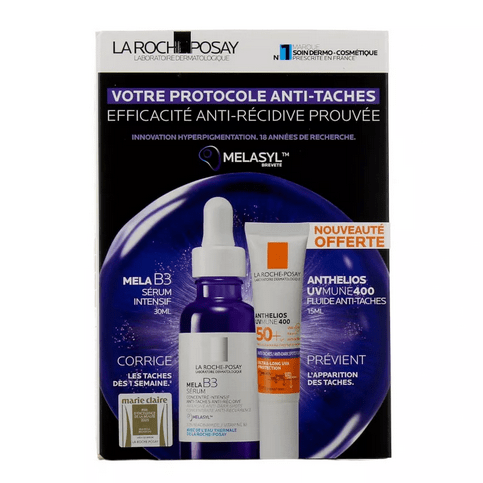 La Roche Posay Mela B3 Anti-Dark Spot Protocol Intensive Serum 30ml & Anthelios UVMUNE 400 Anti-Dark Spot Fluid 15ml - Maple Wellness Supplements