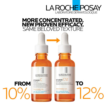 La Roche-Posay Pure Vitamin C Serum For Face With Hyaluronic Acid & Salicylic Acid, Hydrating & Brightening Serum - Maple Wellness Supplements
