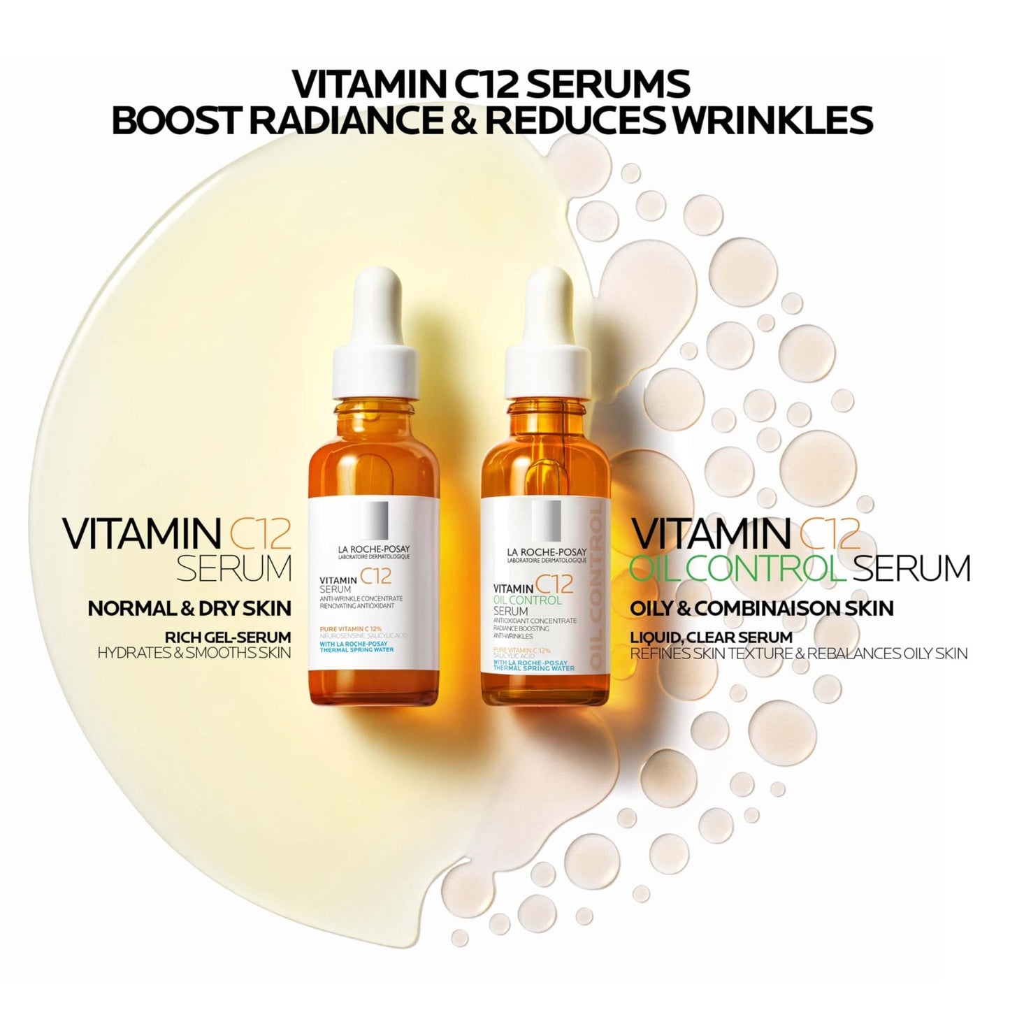 La Roche-Posay Pure Vitamin C Serum For Face With Hyaluronic Acid & Salicylic Acid, Hydrating & Brightening Serum - Maple Wellness Supplements