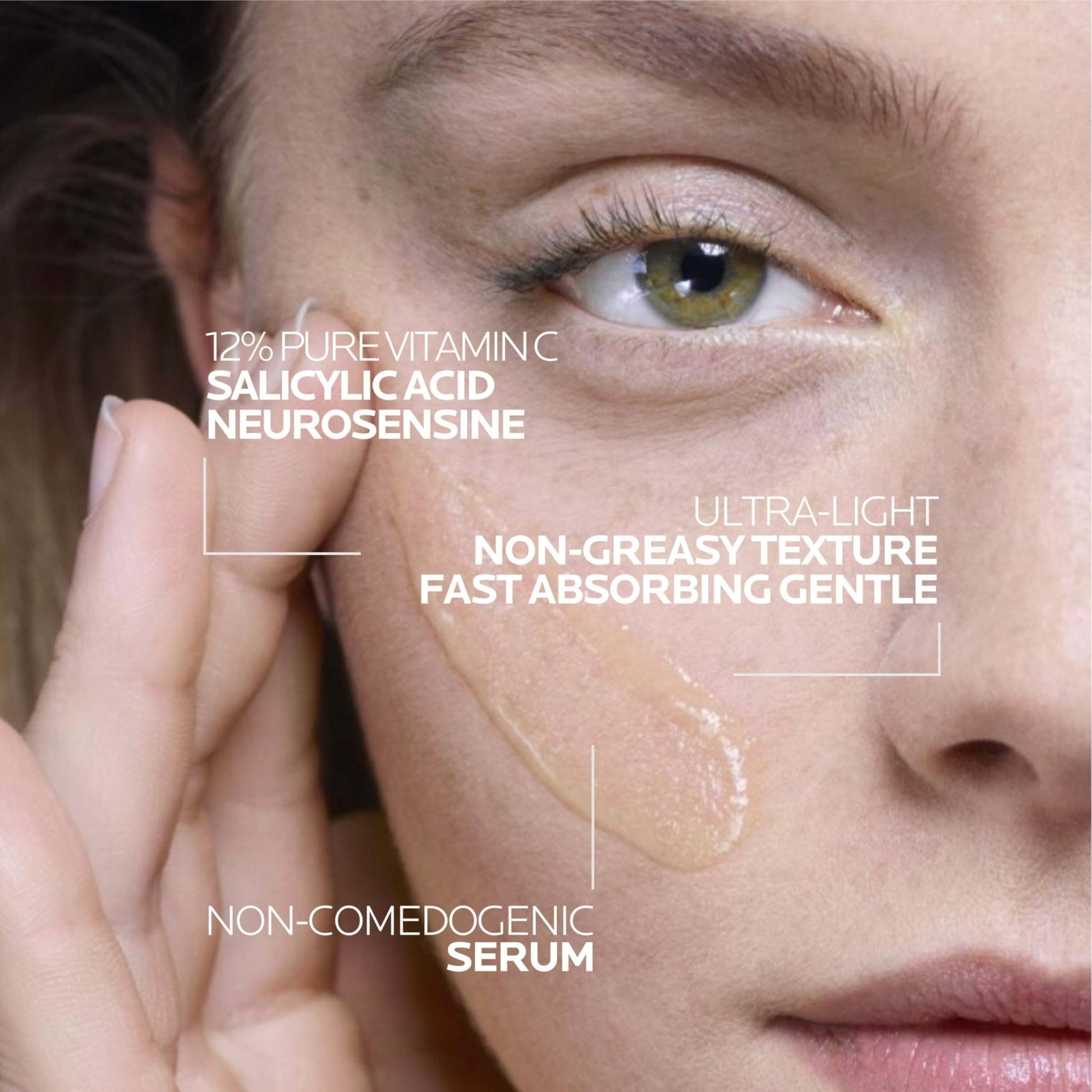La Roche-Posay Pure Vitamin C Serum For Face With Hyaluronic Acid & Salicylic Acid, Hydrating & Brightening Serum - Maple Wellness Supplements