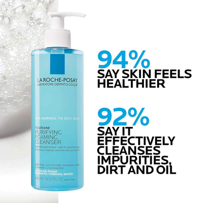 La Roche-Posay Toleriane Purifying Foaming Facial Cleanser, Oil Free Face Wash for Women & Men with Niacinamide + Ceramides - Maple Wellness Supplements