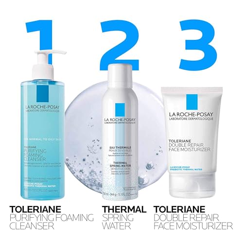 La Roche-Posay Toleriane Purifying Foaming Facial Cleanser, Oil Free Face Wash for Women & Men with Niacinamide + Ceramides - Maple Wellness Supplements