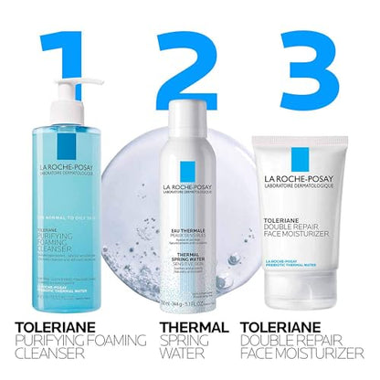 La Roche-Posay Toleriane Purifying Foaming Facial Cleanser, Oil Free Face Wash for Women & Men with Niacinamide + Ceramides - Maple Wellness Supplements