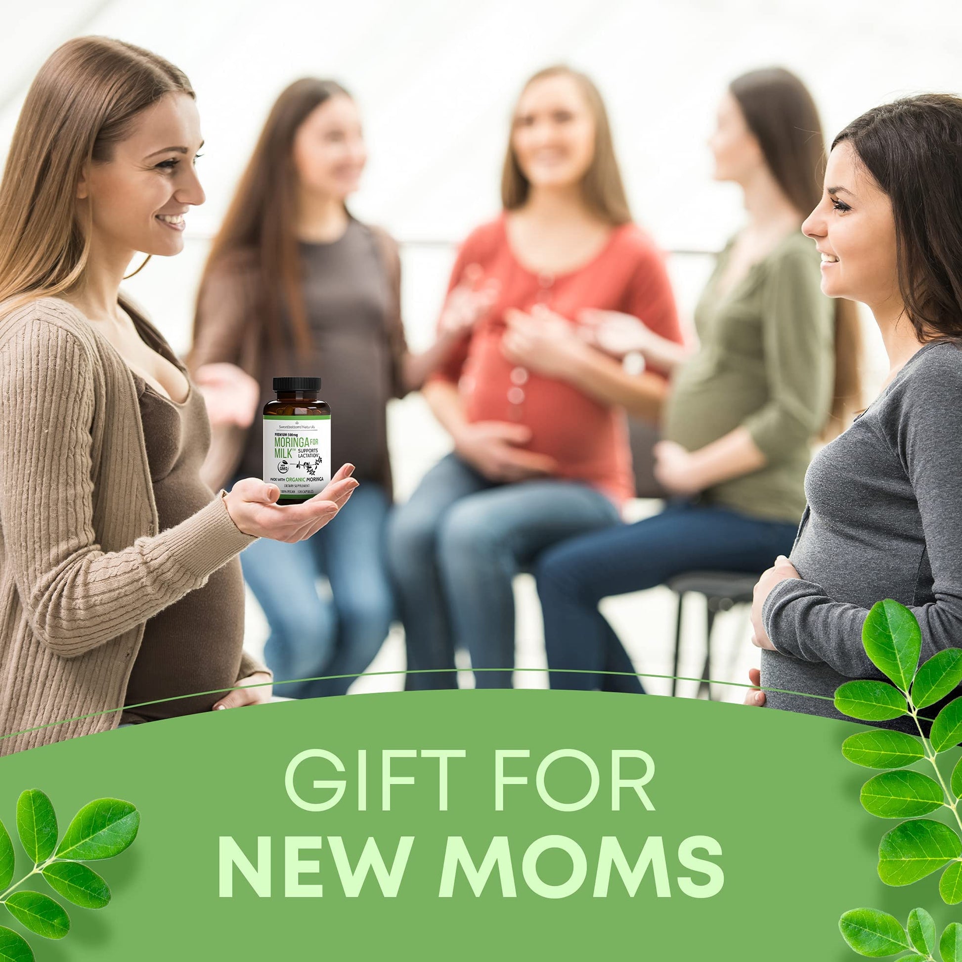 Lactation Supplement - Organic Moringa Capsules for Breastfeeding Support to Increase Breastmilk Supply (120 ct) Pure Malunggay Leaf Powder for Milk Production Booster - Maple Wellness Supplements