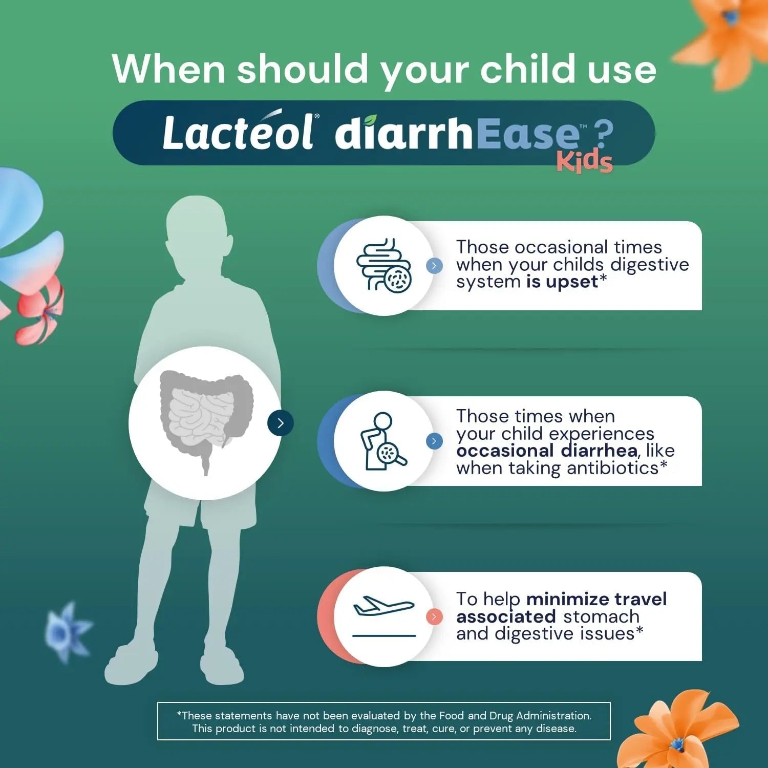 Lactéol diarrhEase Kids - a Safe, Drug Free and clinically Tested postbiotic Strain That Shortens The Duration of Occasional Diarrhea- Works Naturally with Your Child’s Body, 10 Count - Maple Wellness Supplements