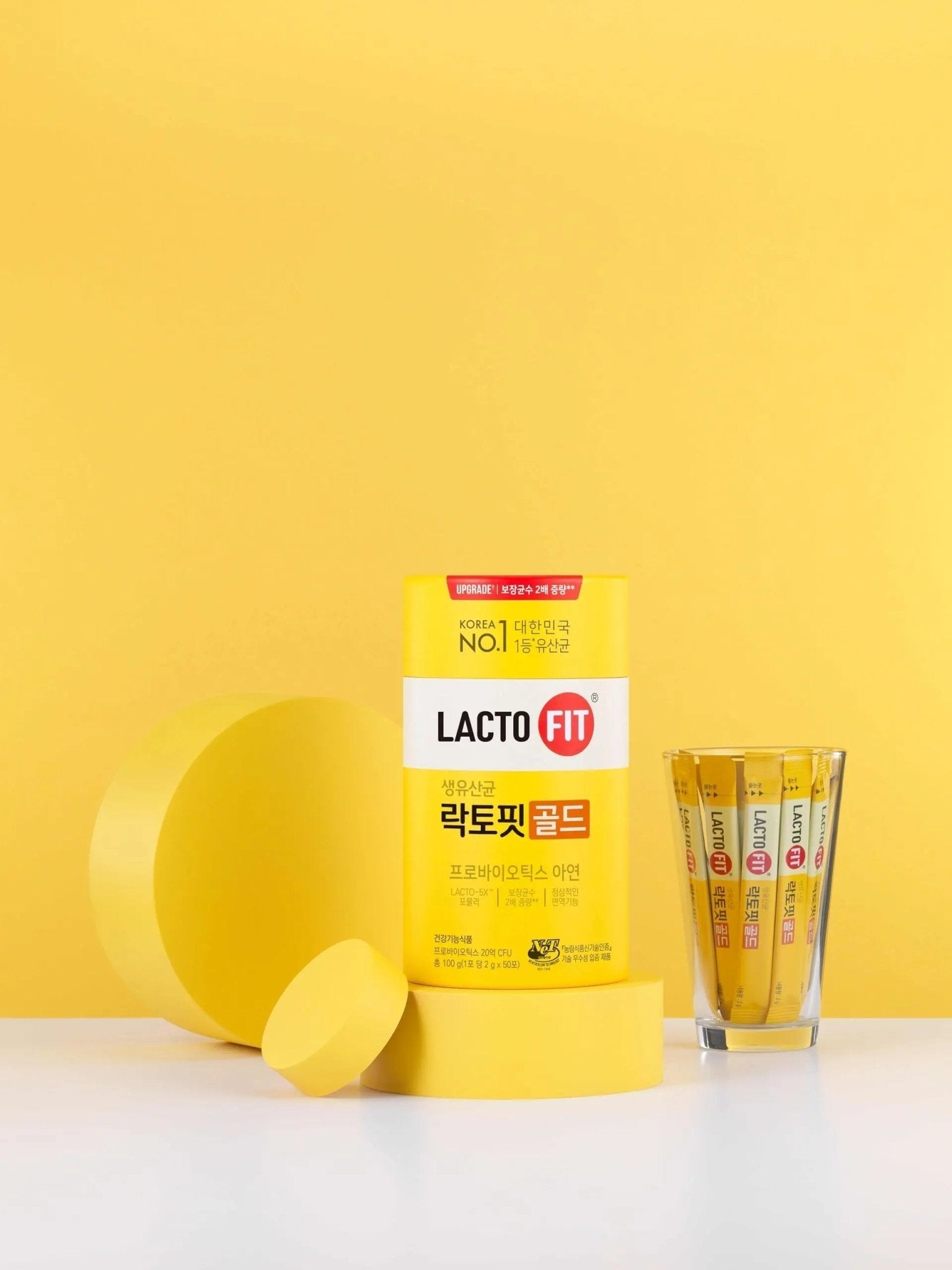 LACTO-FIT Chongkundang Healthcare Gold Probiotic 50 Pack Powder Sticks – Multi Strain Daily Probiotics with Prebiotics and Postbiotics for Digestive Balance and Everyday Wellness - Maple Wellness Supplements