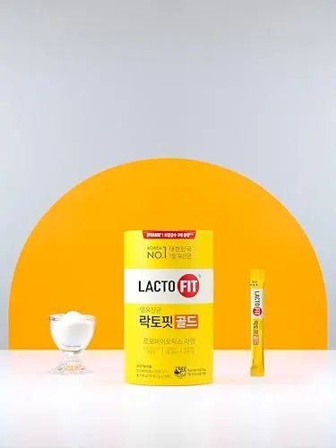 LACTO-FIT Chongkundang Healthcare Gold Probiotic 50 Pack Powder Sticks – Multi Strain Daily Probiotics with Prebiotics and Postbiotics for Digestive Balance and Everyday Wellness - Maple Wellness Supplements