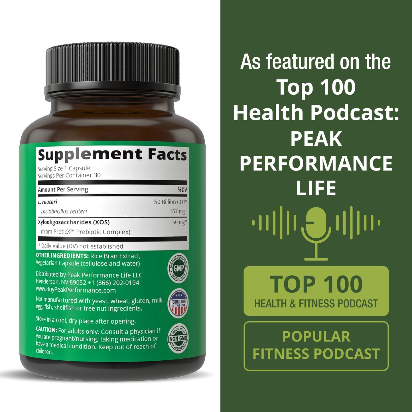 Lactobacillus Reuteri 50 Billion CFU Probiotics with Clinically Studied PreticX® XOS Prebiotic. L Reuteri Probiotic Capsules Supplement for Gut Health and Digestive Support. for Both Women & Men - Maple Wellness Supplements
